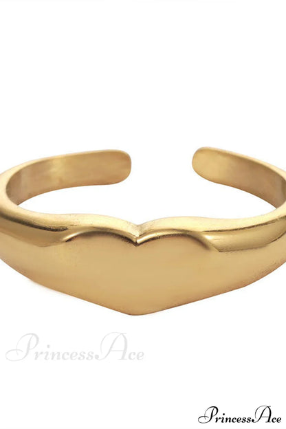 Stainless Steel Glossy Heart Rings