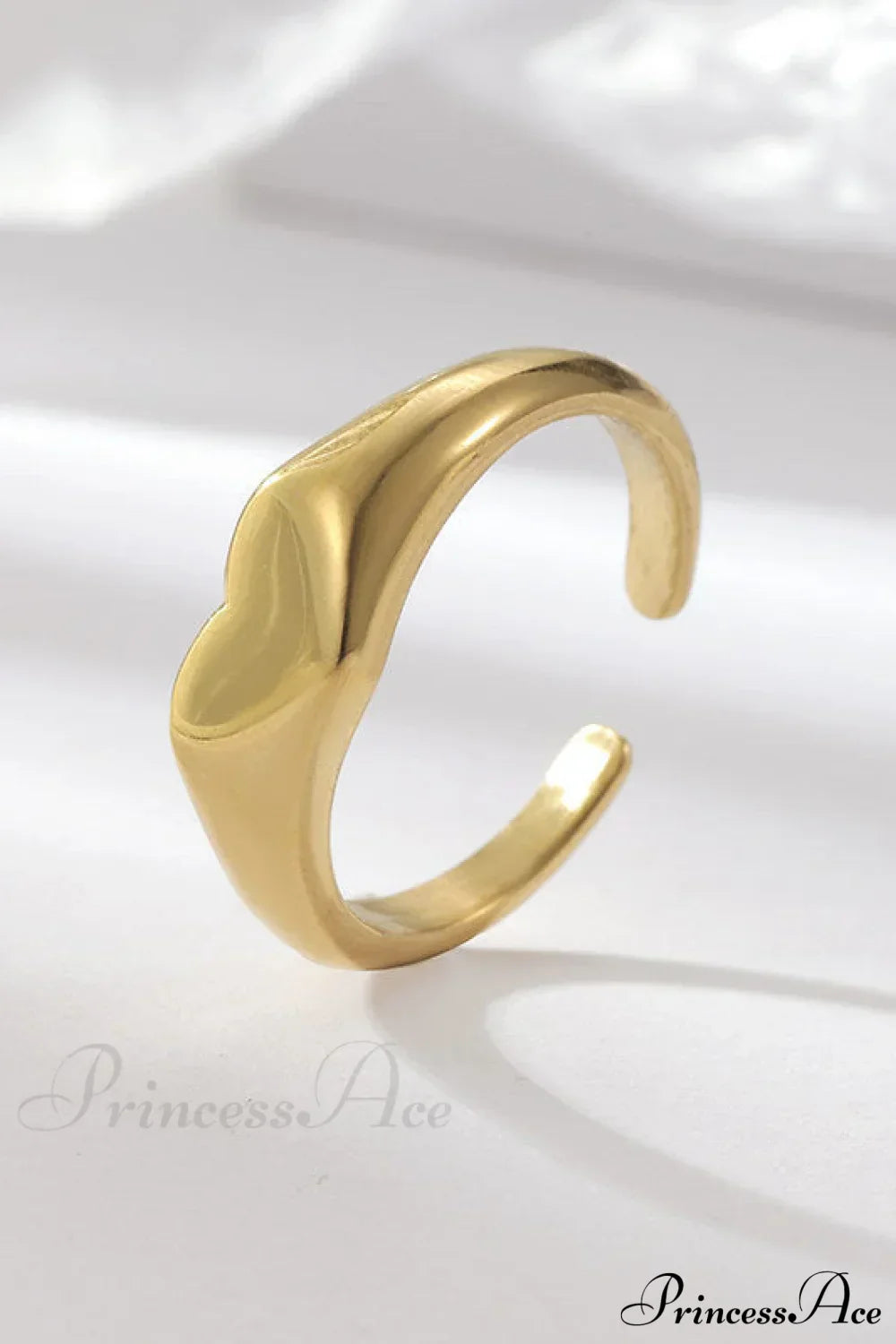 Stainless Steel Glossy Heart Rings