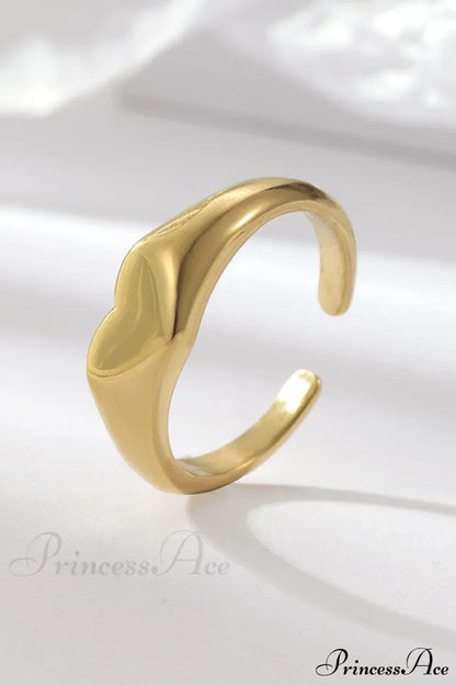 Stainless Steel Glossy Heart Rings
