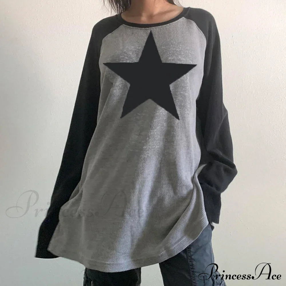 Star Print Oversized T-shirts