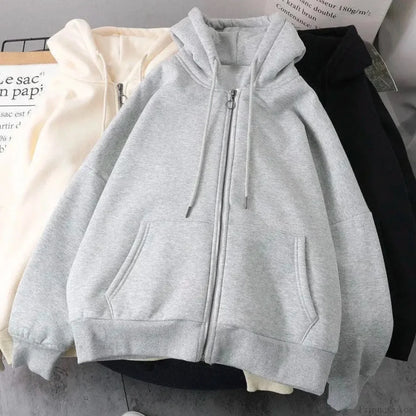 Star Print Retro Zipper Hoodie