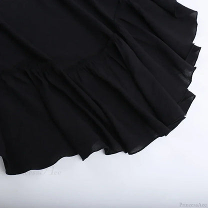 Steampunk Ruffle High Low Skirt
