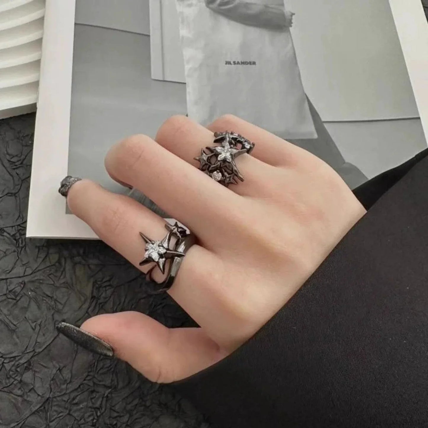 Stellar Shaped Gothic Zircon Band