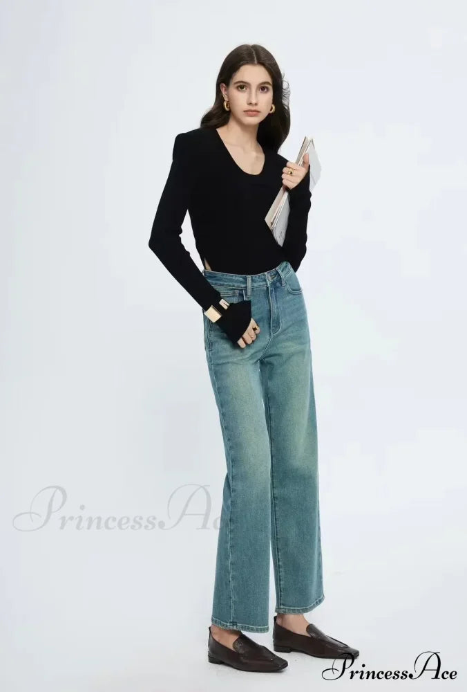 Straight Leg Denim Pant New Korean Straight Woman Female Spring Jean