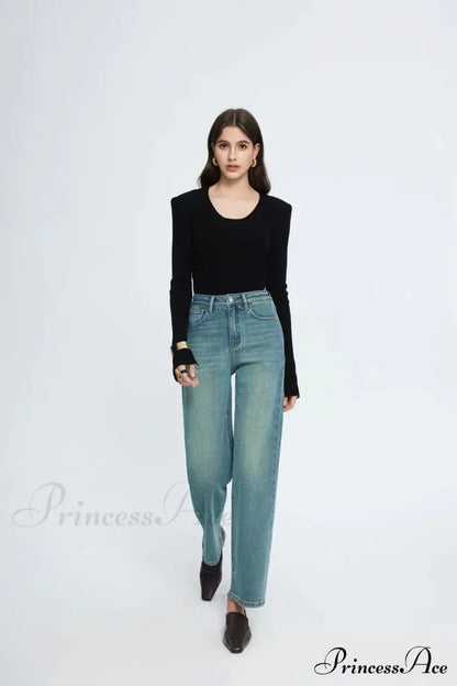 Straight Leg Denim Pant New Korean Straight Woman Female Spring Jean