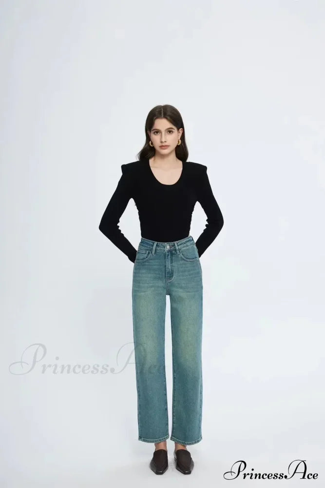 Straight Leg Denim Pant New Korean Straight Woman Female Spring Jean