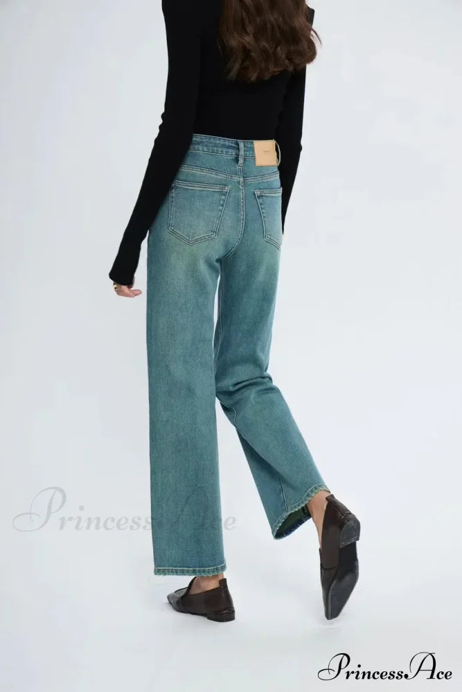 Straight Leg Denim Pant New Korean Straight Woman Female Spring Jean