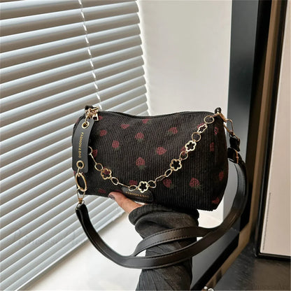Strawberry Corduroy Mini Crossbody