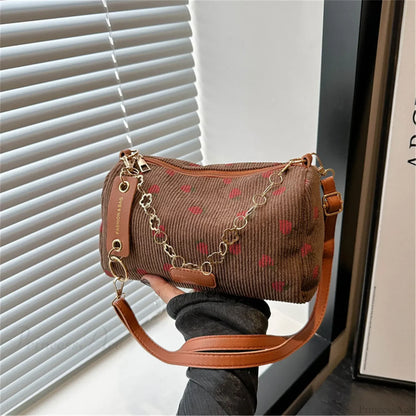 Strawberry Corduroy Mini Crossbody