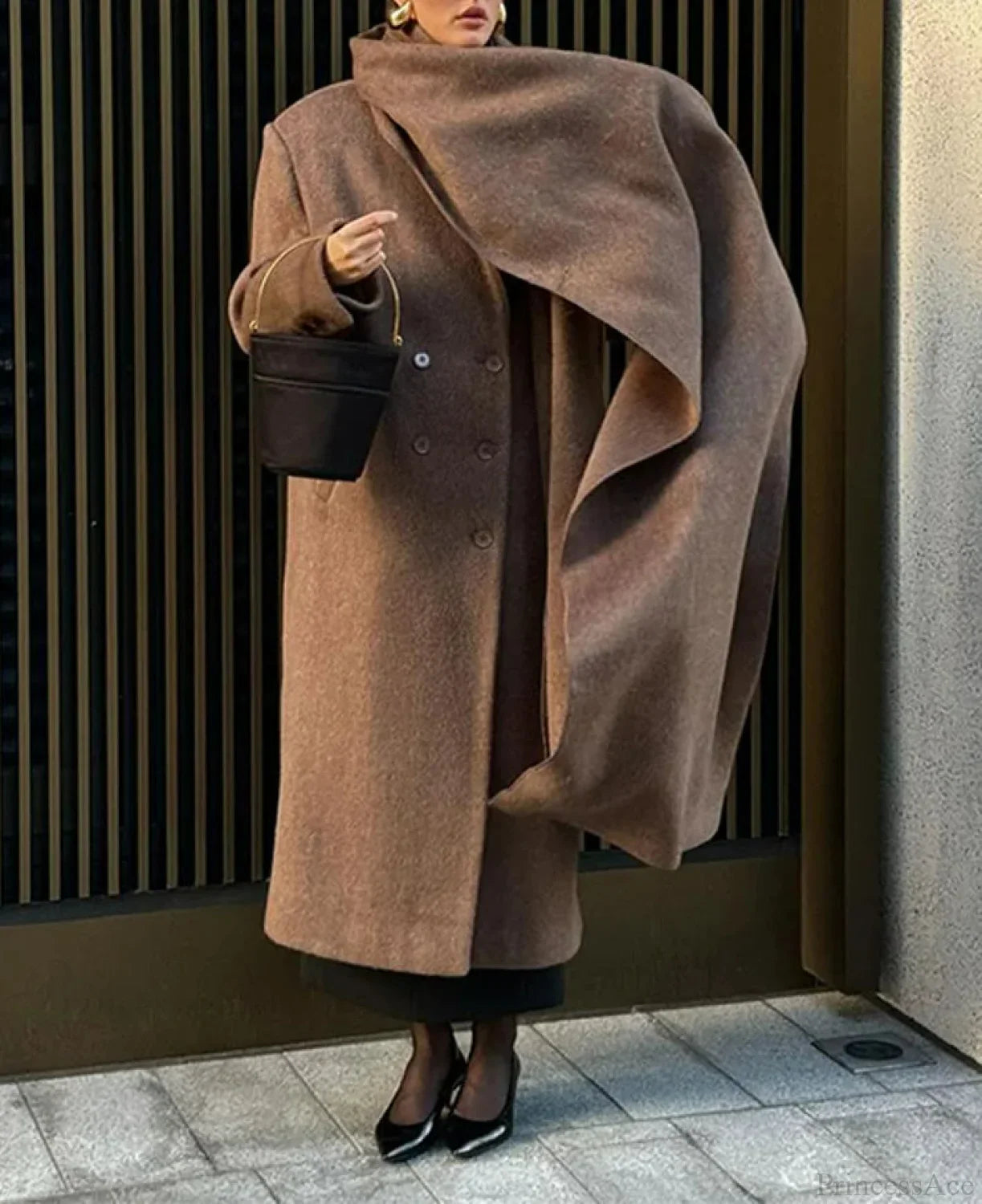 Street Women's Lapel Double-Breasted Overcoat