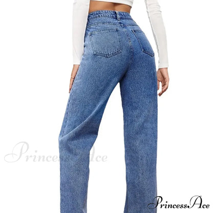 Stretch Straight-Leg Denim Trousers Women Loose Straight Washed Denim Pants Fashion Pants Fall Winter new Jean