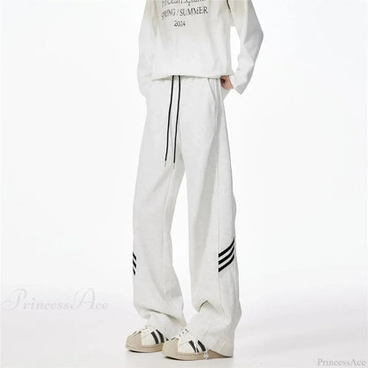 Striped Fleece Motion Loose Pants