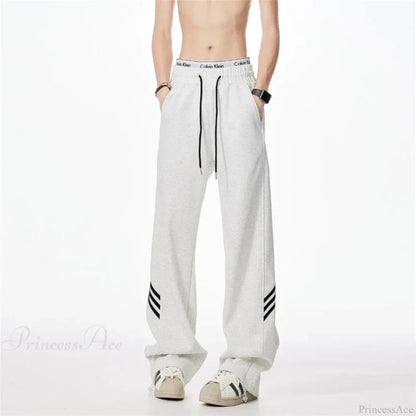 Striped Fleece Motion Loose Pants