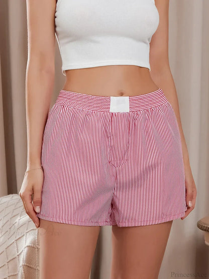 Striped Loose Wide Leg Lounge Short