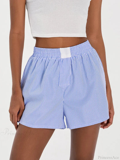 Striped Loose Wide Leg Lounge Short