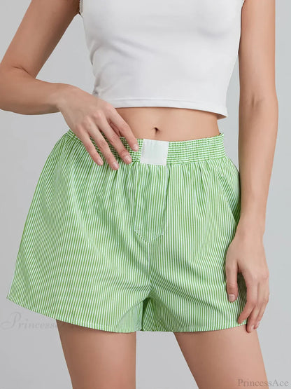 Striped Loose Wide Leg Lounge Short