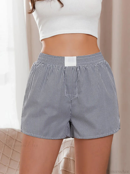 Striped Loose Wide Leg Lounge Short