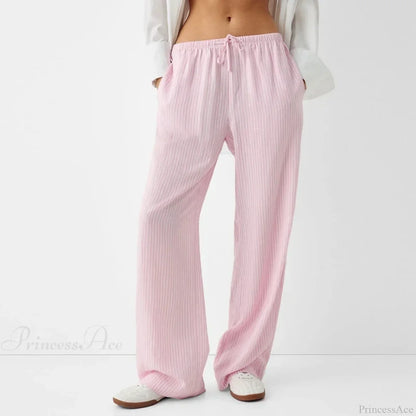 Striped Pajama Casual Elastic Waist Pant