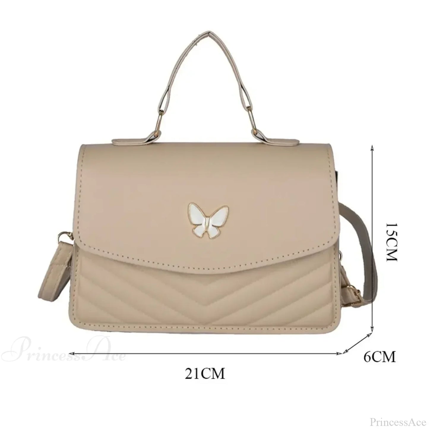 Stylish Butterfly Embroidery PU Leather Handbag