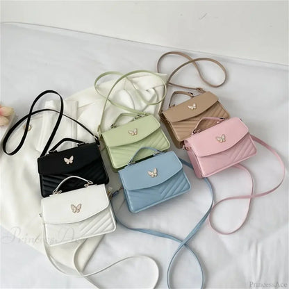 Stylish Butterfly Embroidery PU Leather Handbag