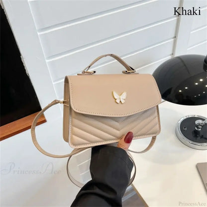 Stylish Butterfly Embroidery PU Leather Handbag