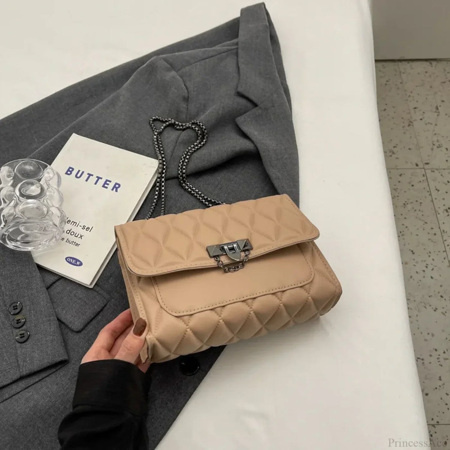 Stylish Diamond Grid Crossbody Shoulder Bag