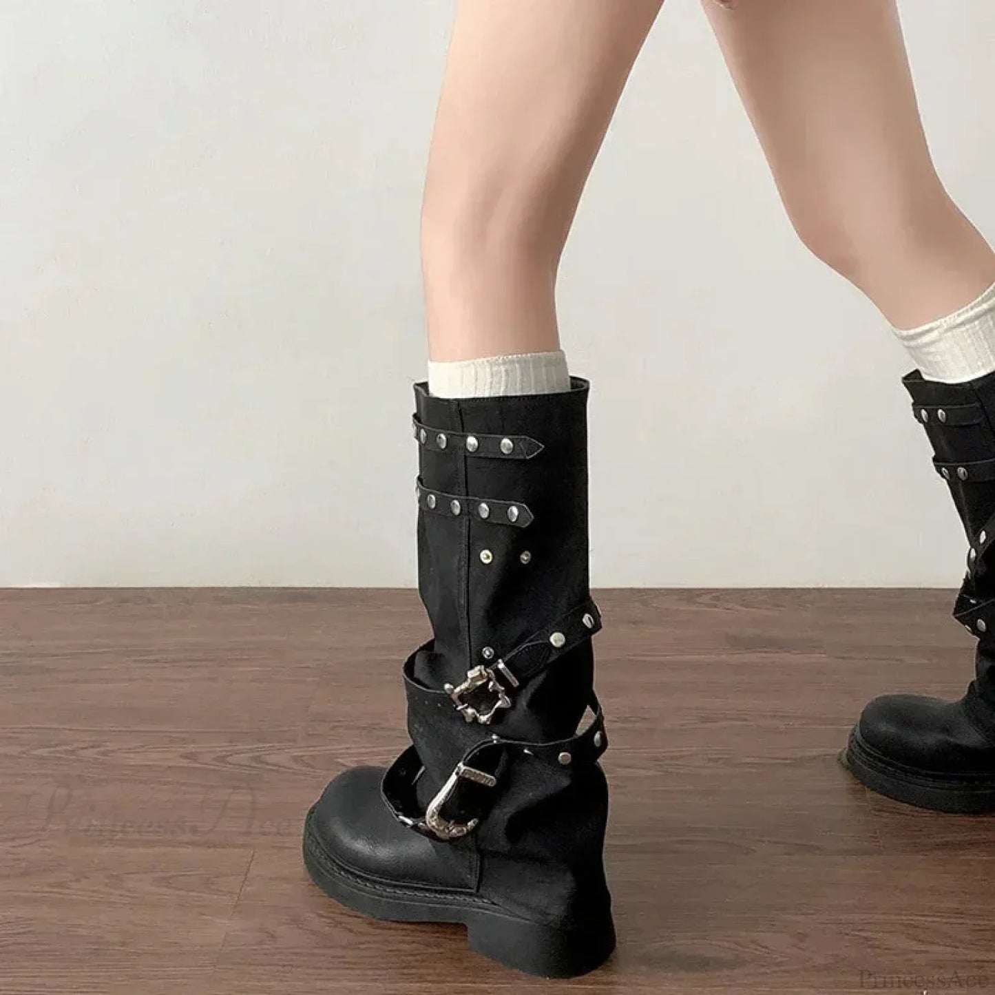 Stylist Rivet Rebel Gothic Tall Heel Platform Boot