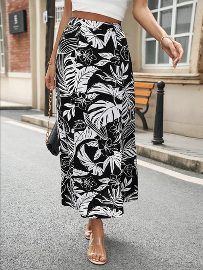 Summer Bohemia Floral Retro Casual Streetwear Long Skirt