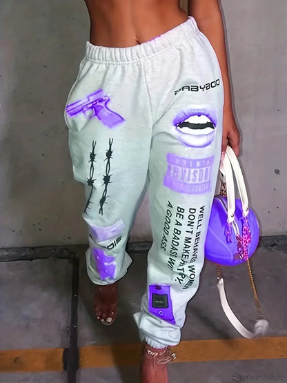 Summer Graphic High Waist Jogger Pants