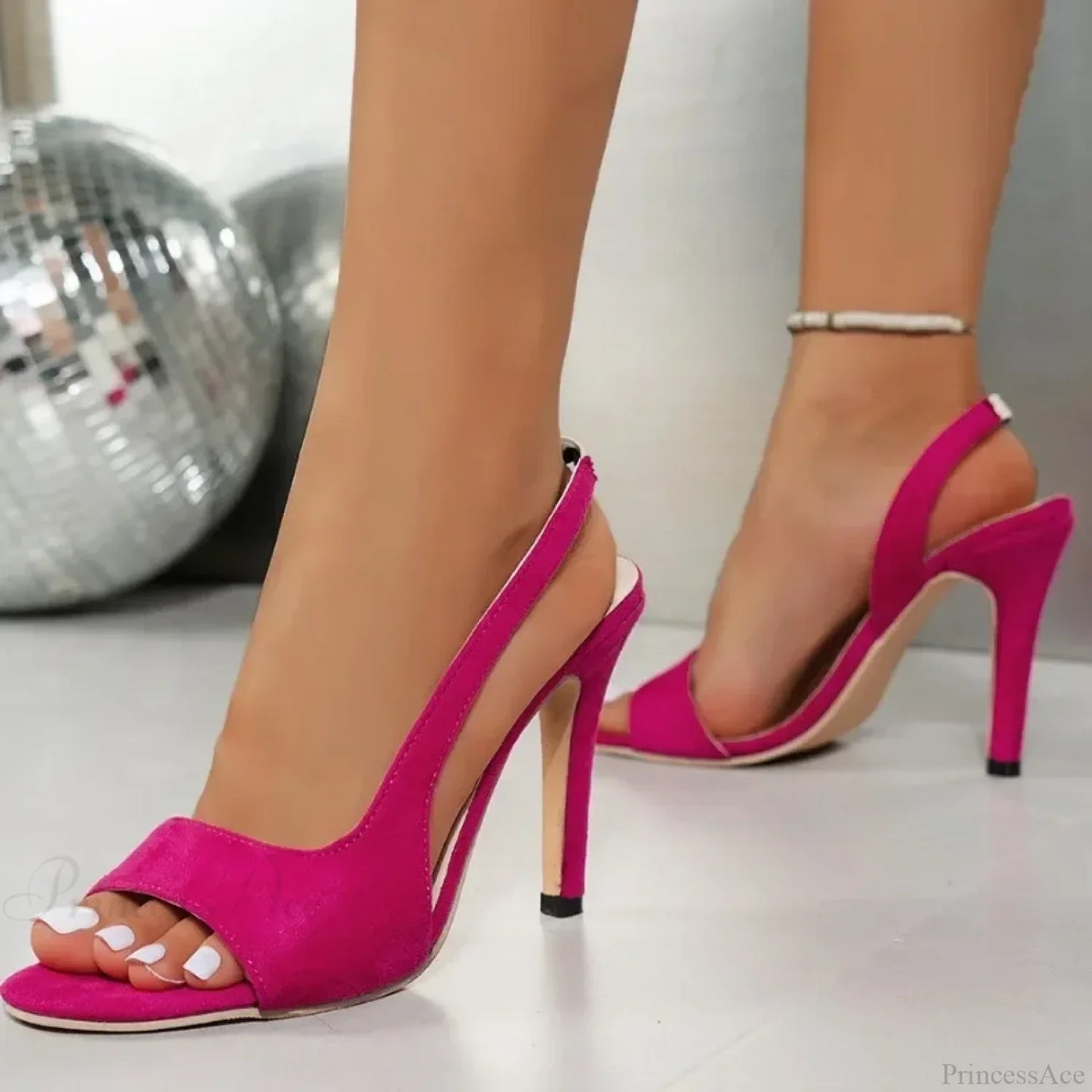 Summer New Comfortable High Heels Fish Mouth Slip-on Open Toe Sandals Large Size Women High Heel
