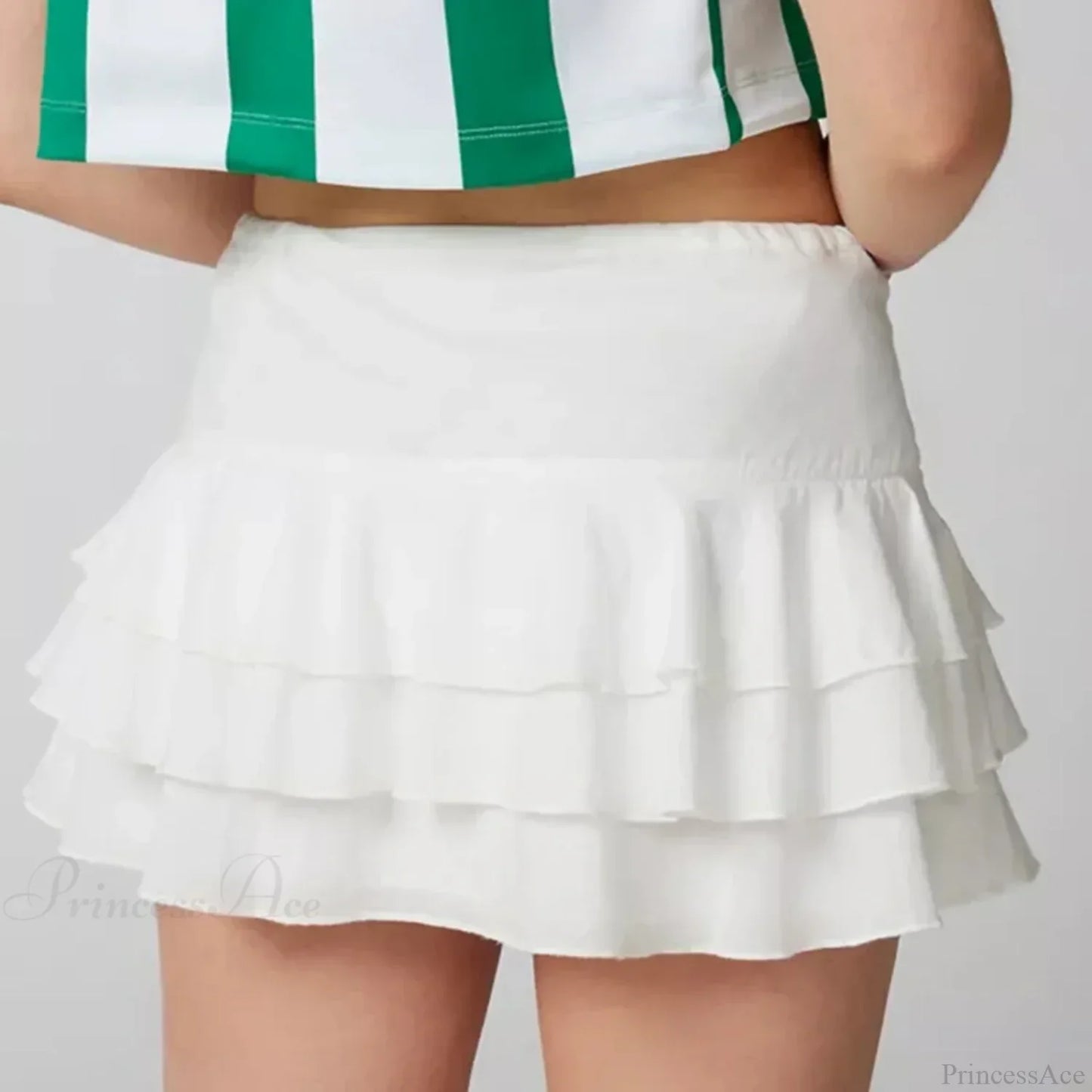Summer Solid Ruffle Tiered Skirt