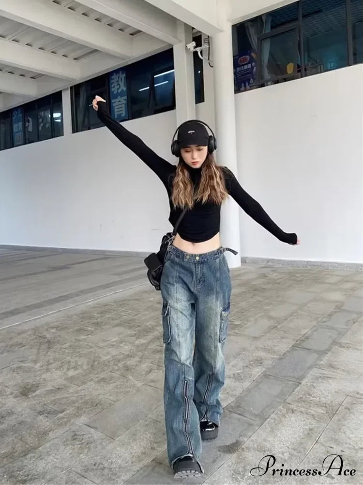 Summer Thin Style New High Waisted Skinny  Small Flared Straight Leg Jean