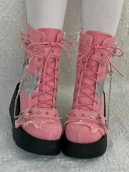 Sweet Lolita Vintage Y2K High-Heeled Gothic Platform Boot