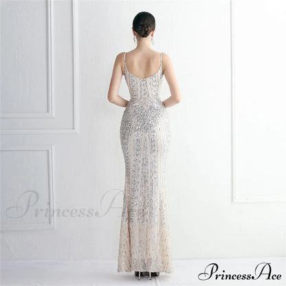 Taisia Formal Stylish Sequin Scroll Dress