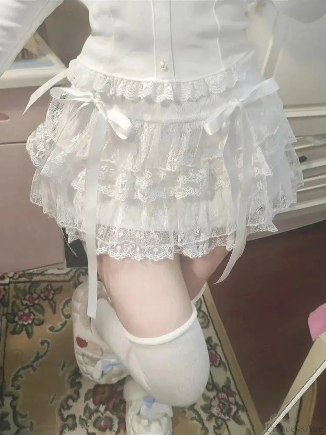 Tall Waist Cake Lace Antique Skirt