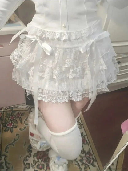 Tall Waist Cake Lace Antique Skirt