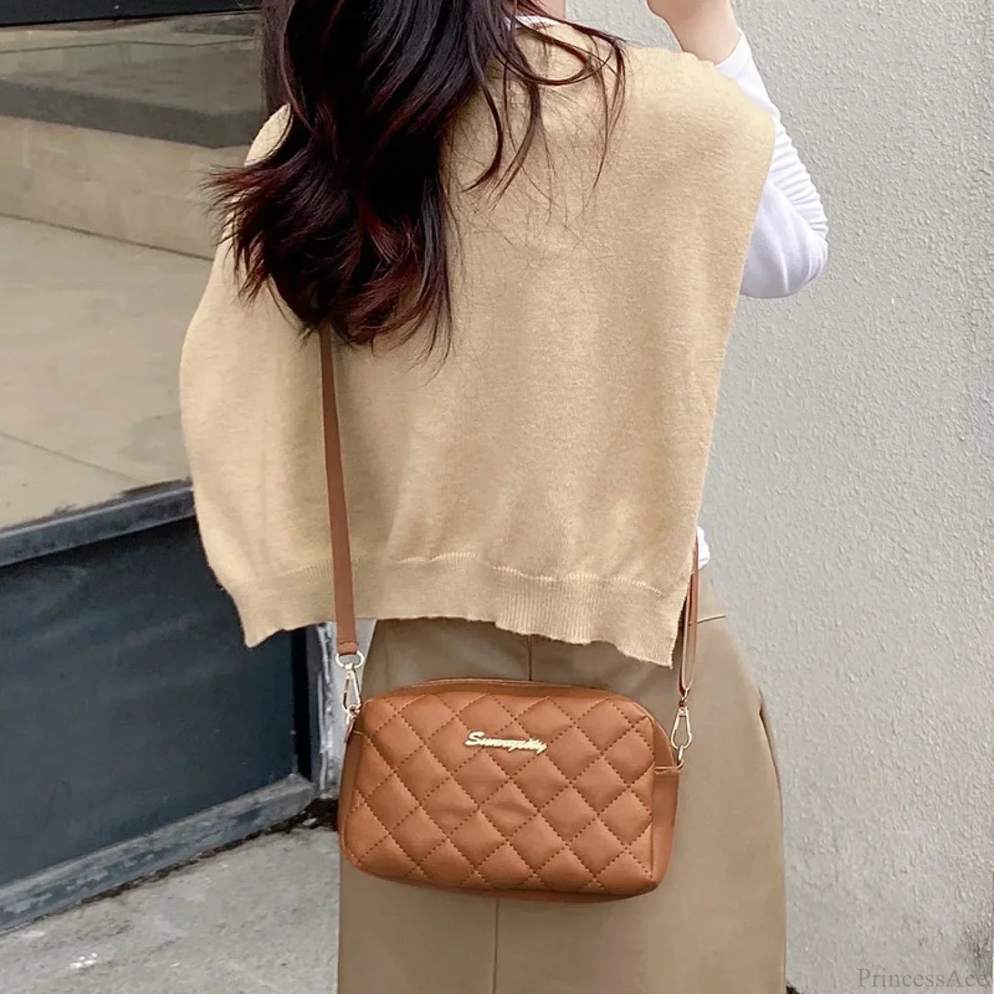 Tassel Embroidery Camera Crossbody Bag