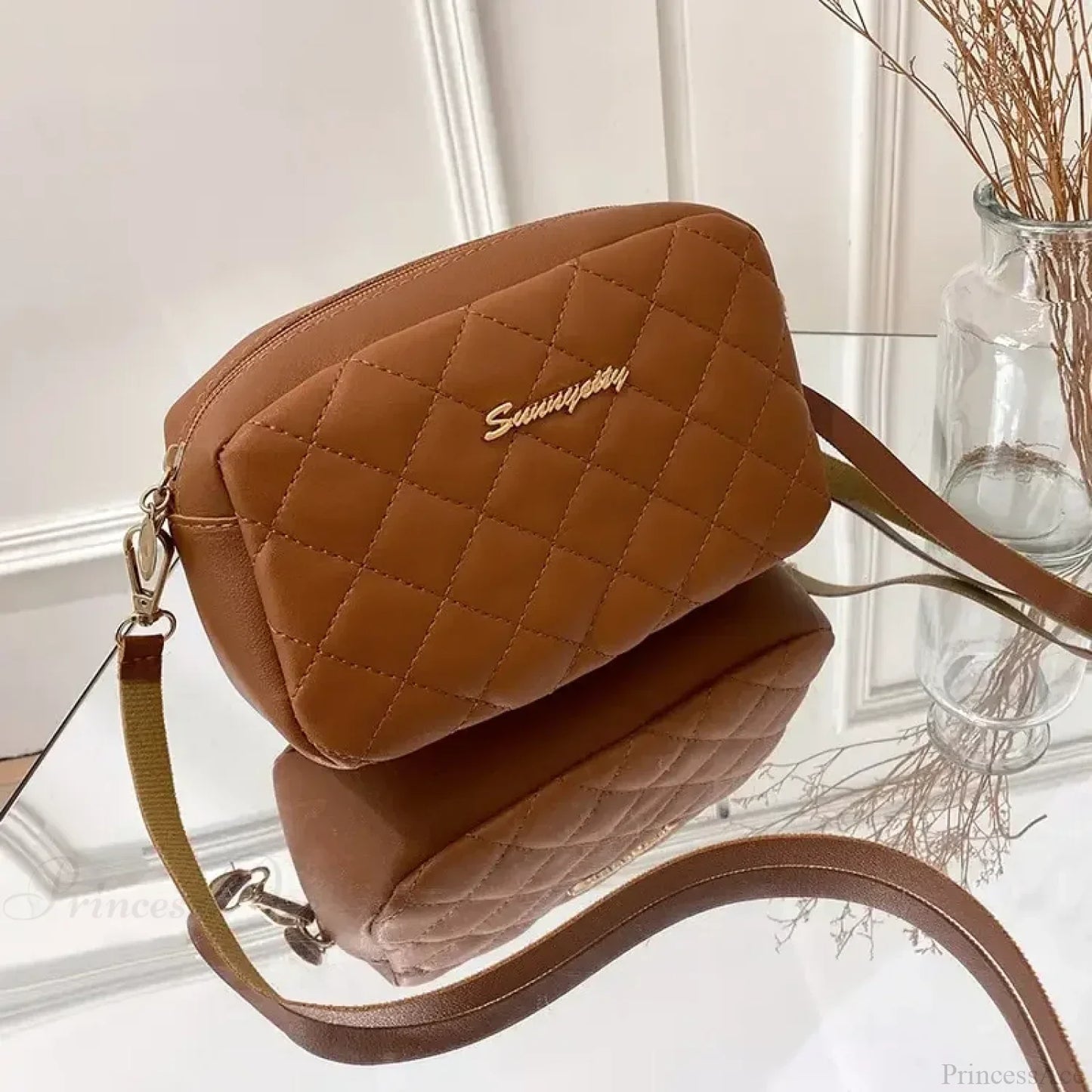 Tassel Embroidery Camera Crossbody Bag