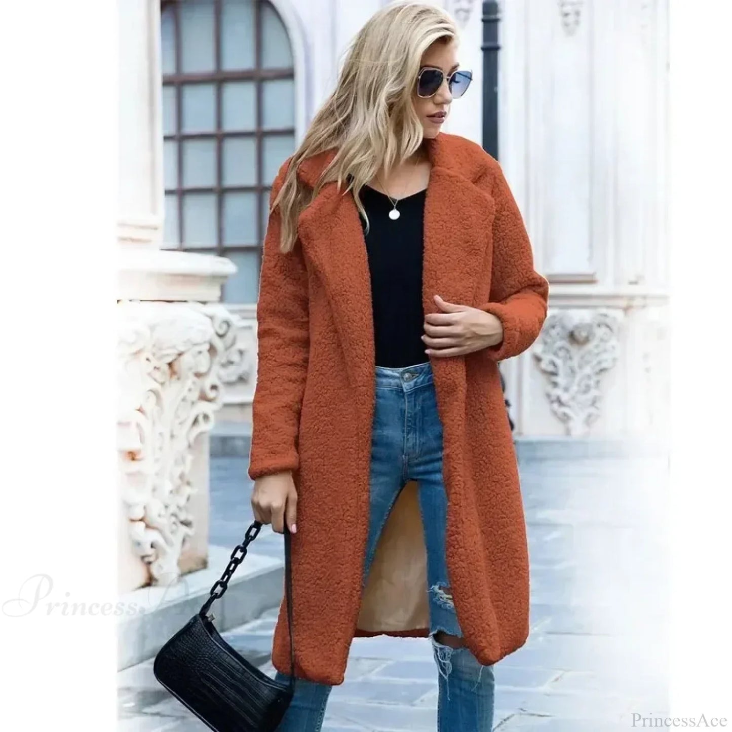 Teddy Bear Plush Turtleneck Overcoat