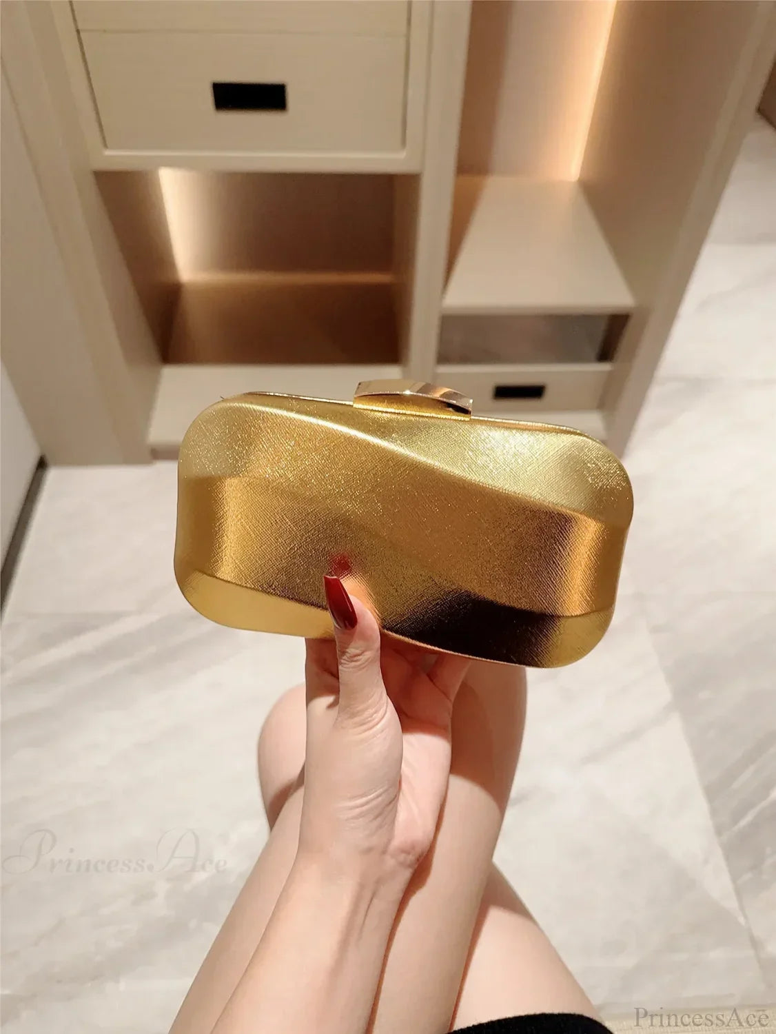 Textured Square Box Evening Wedding Clutch Bag