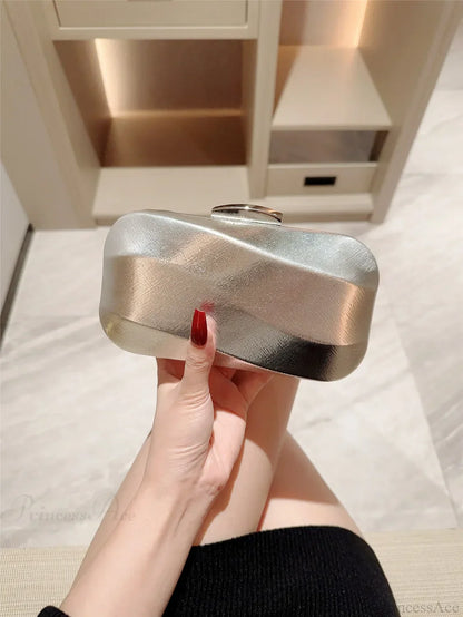 Textured Square Box Evening Wedding Clutch Bag