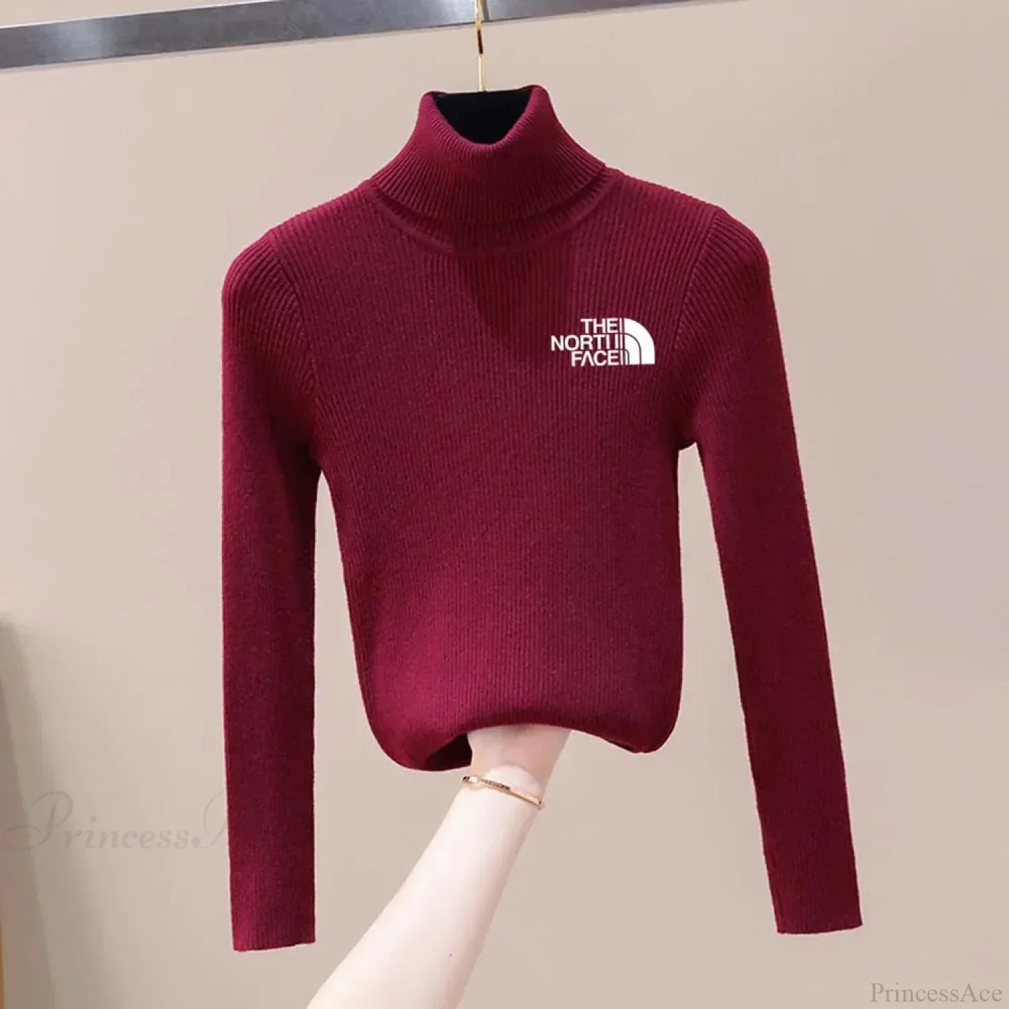 Thick Ribbed Sweater Cotton Turtleneck Knit Pullover Top