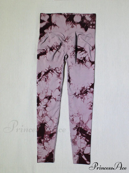 Tie Dye Waist Tummy Control Seamless Push Up Yoga Legging