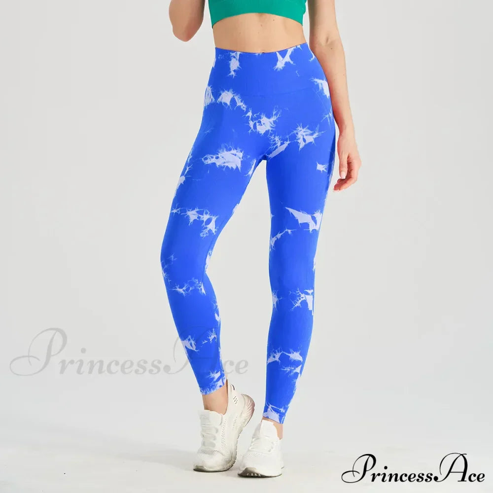 Tie Dye Waist Tummy Control Seamless Push Up Yoga Legging