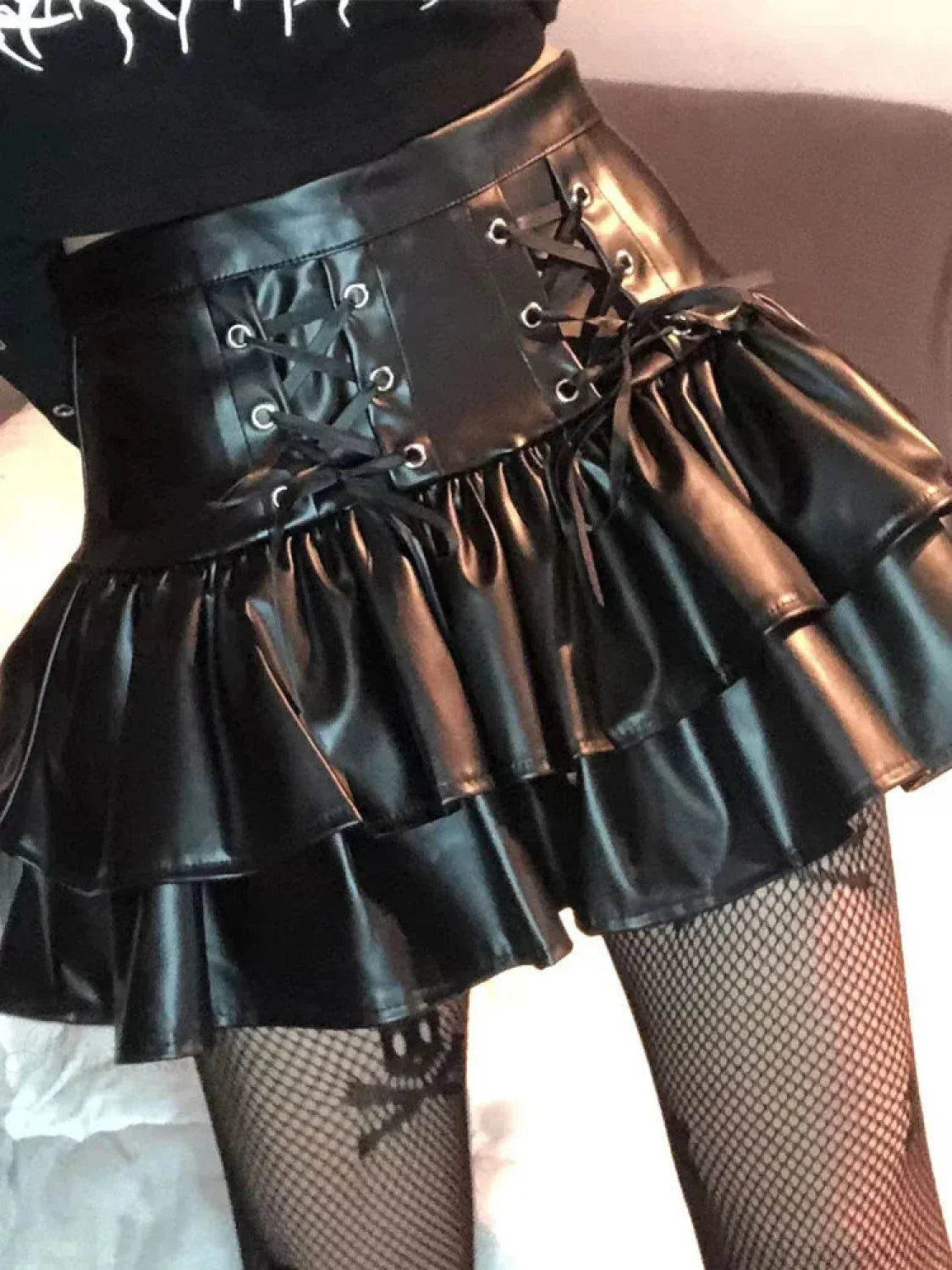 Tie-up Bodice Tall Waist Skirt