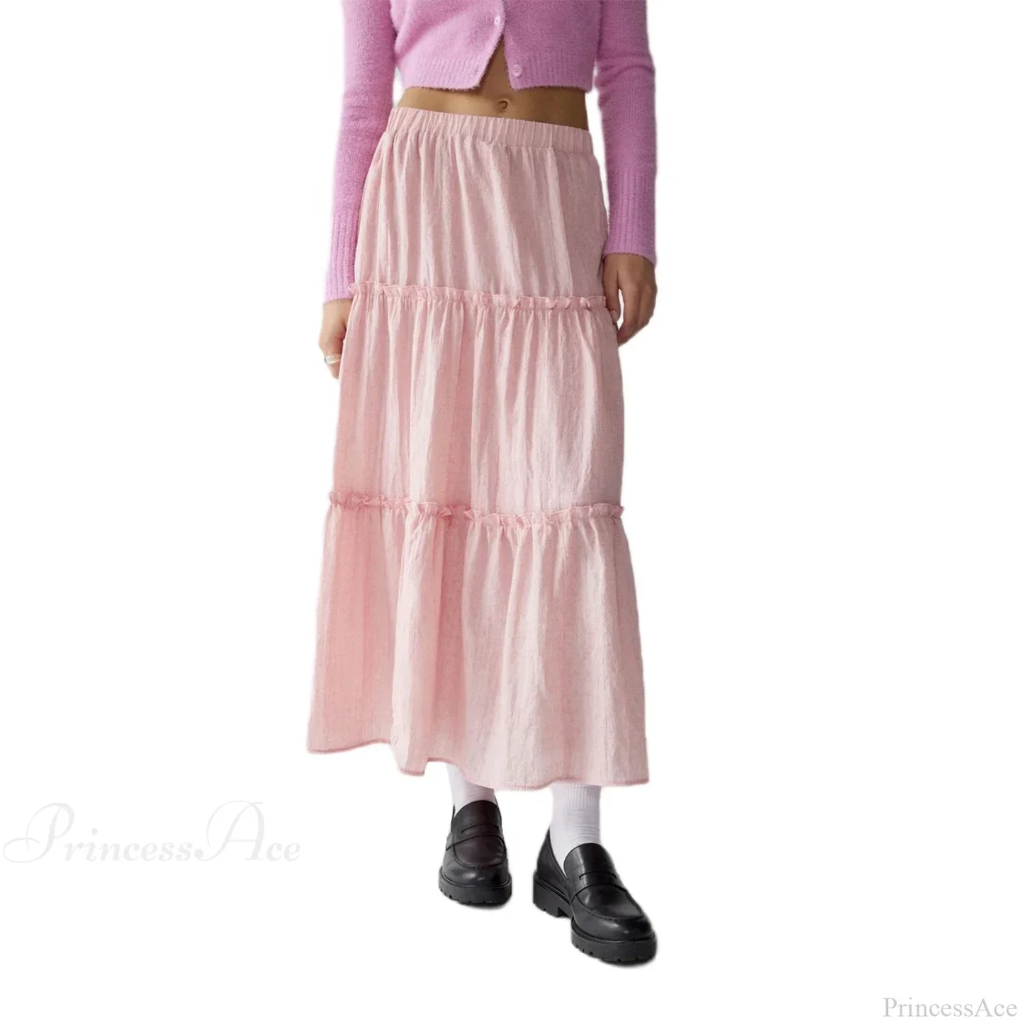Tiered Bohemian Frill Trim Skirt