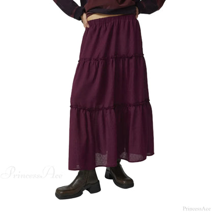 Tiered Bohemian Frill Trim Skirt