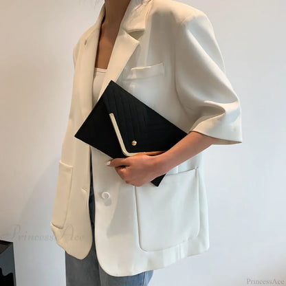 Trendy Evening Felt Envelope Clutch Wristlet