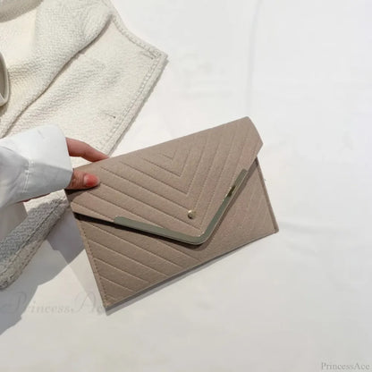 Trendy Evening Felt Envelope Clutch Wristlet