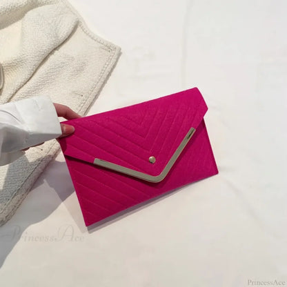 Trendy Evening Felt Envelope Clutch Wristlet